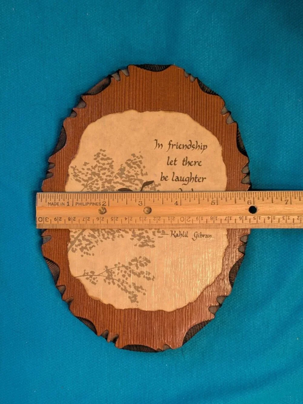 Rustic Wooden Wall Plaque Friendship by Kahlil Gibran